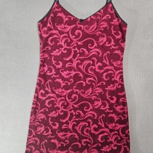 Vintage Gilligan Omalley Womens Small Coquette Goth Slip Dress Burnout Velvet